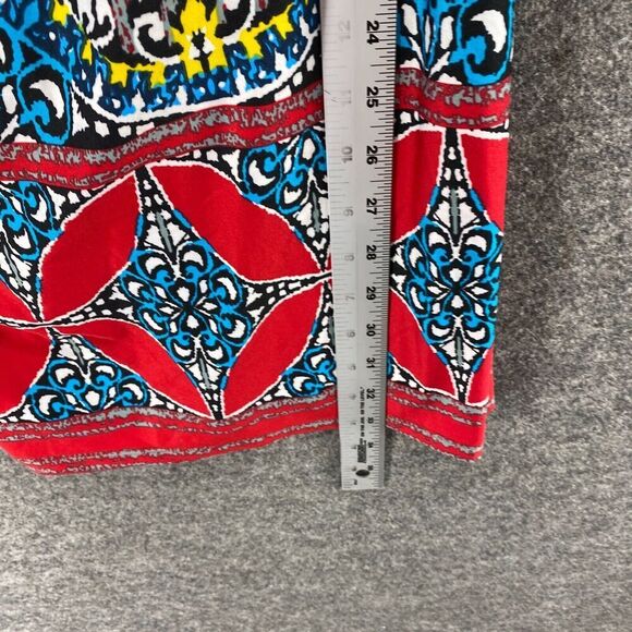 5/$45 Lapogee Dress Women M Medium Blue Geometric Shift Short 3/4 Sleeve - Picture 8 of 9